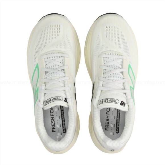 NEW NEW BALANCE men\'s fresh foam x 1080 v14 running shoes in white green main image 6